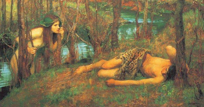 John William Waterhouse A Naiad or Hylas with a Nymph